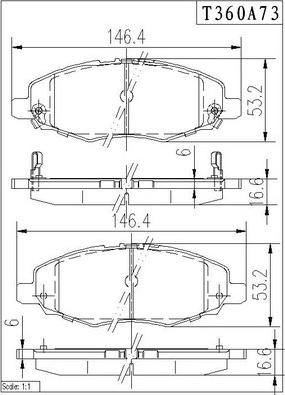 NPS T360A73 - Гальмівні колодки, дискові гальма autocars.com.ua