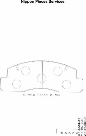NPS T360A87 - Гальмівні колодки, дискові гальма autocars.com.ua
