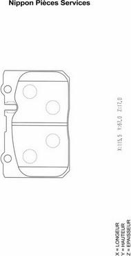 NPS T360A92 - Тормозные колодки, дисковые, комплект avtokuzovplus.com.ua