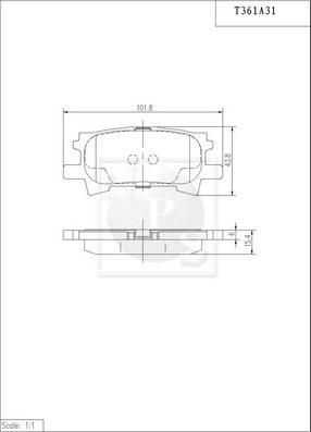 NPS T361A31 - Гальмівні колодки, дискові гальма autocars.com.ua