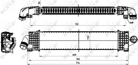 NRF 30870 - Интеркулер, теплообменник турбины avtokuzovplus.com.ua