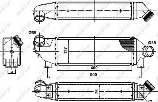 NRF 30886 - Интеркулер, теплообменник турбины avtokuzovplus.com.ua