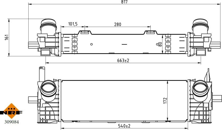 NRF 309084 - Интеркулер autocars.com.ua