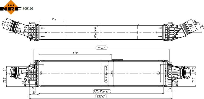 NRF 309101 - Интеркулер autocars.com.ua