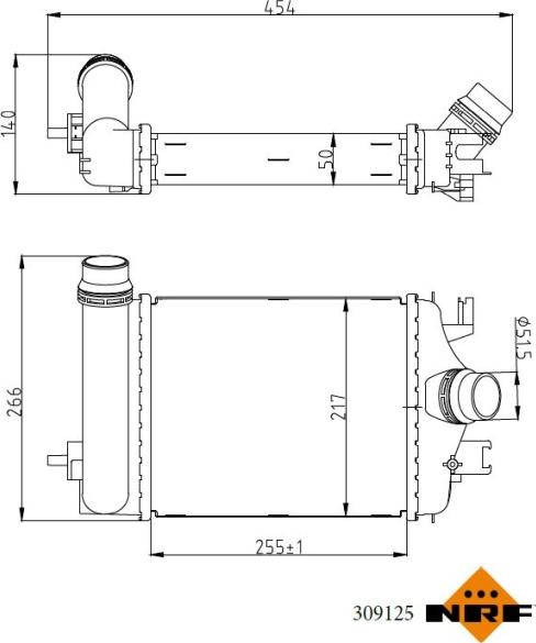 NRF 309125 - Интеркулер autocars.com.ua