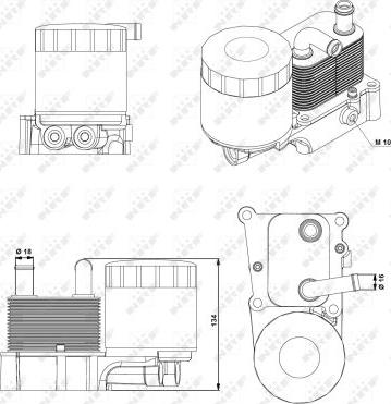 NRF 31193 - Радіатор маслаз корпусом масляного фільтра Ford Transit Connect 1.8D 10.98-12.13 autocars.com.ua