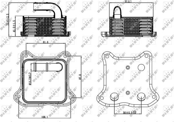 NRF 31260 - Масляний радіатор, рухове масло autocars.com.ua