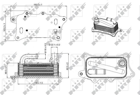 NRF 31270 - Масляний радіатор, рухове масло autocars.com.ua