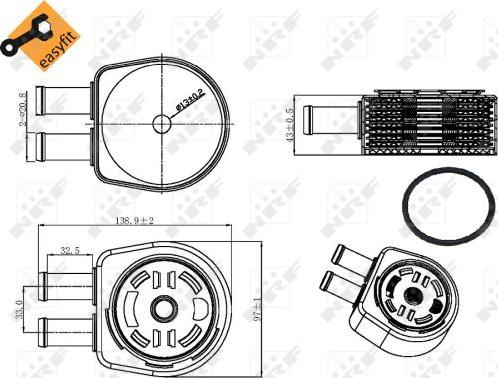 NRF 31310 - Масляний радіатор, рухове масло autocars.com.ua