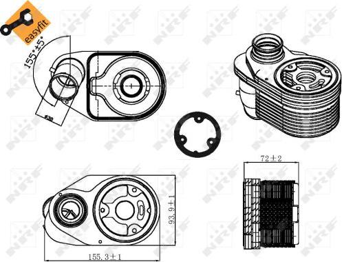 NRF 31324 - Масляний радіатор, рухове масло autocars.com.ua