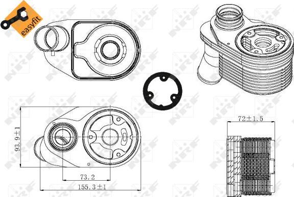 NRF 31325 - радіатор оливний autocars.com.ua