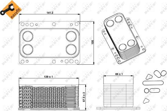 NRF 31339 - Масляний радіатор, рухове масло autocars.com.ua