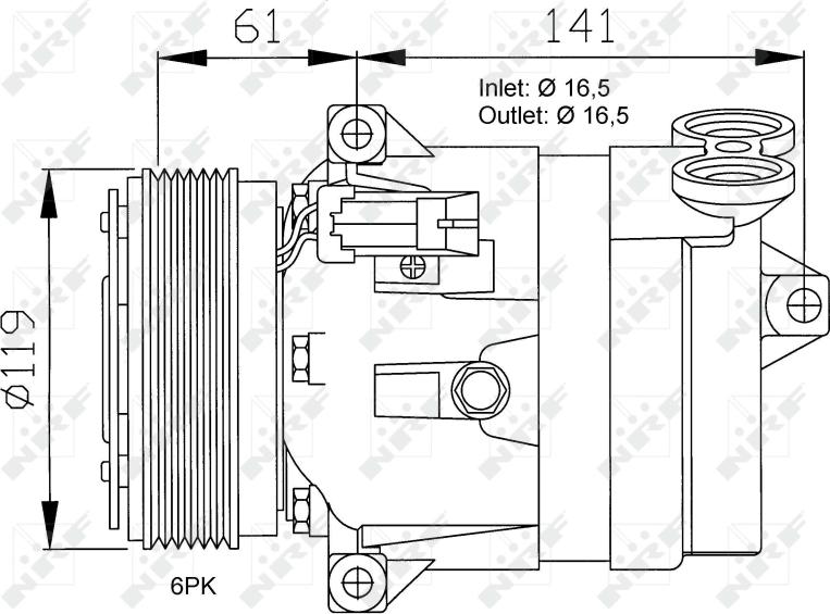 NRF 32021 - Компресор, кондиціонер autocars.com.ua