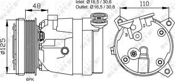 NRF 32022 - Компресор, кондиціонер autocars.com.ua