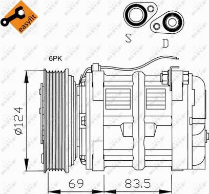 NRF 32038 - Компрессор кондиционера avtokuzovplus.com.ua