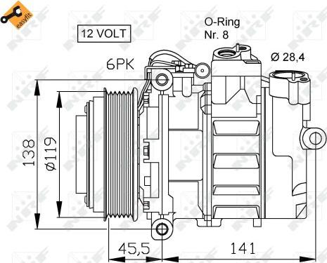 NRF 32053 - Компрессор кондиционера avtokuzovplus.com.ua