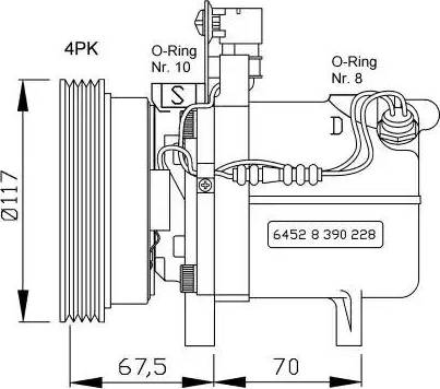 NRF 32055G - Компресор, кондиціонер autocars.com.ua