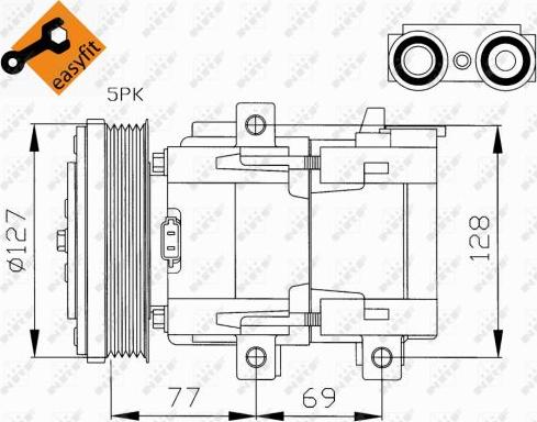 NRF 32061 - Компресор, кондиціонер autocars.com.ua