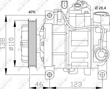 NRF 32105 - Компресор, кондиціонер autocars.com.ua