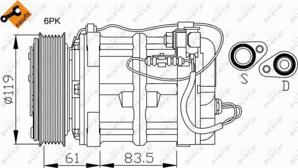 NRF 32108 - Компрессор кондиционера avtokuzovplus.com.ua