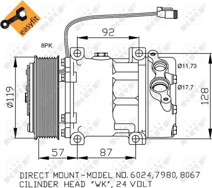 NRF 32120 - Компресор, кондиціонер autocars.com.ua