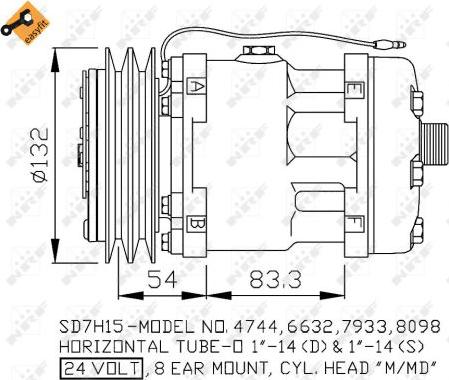 NRF 32135 - Компресор, кондиціонер autocars.com.ua