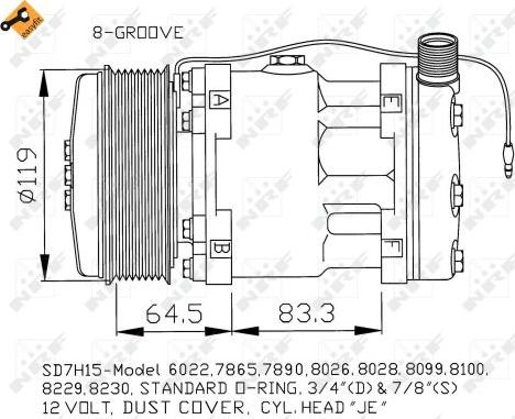 NRF 32142 - Компрессор кондиционера avtokuzovplus.com.ua