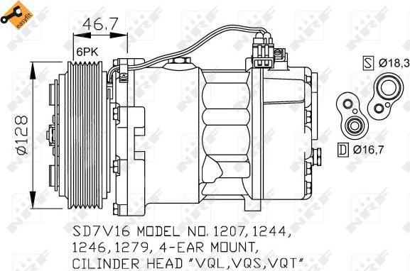 NRF 32168 - Компрессор кондиционера avtokuzovplus.com.ua