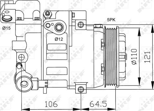 NRF 32175 - Компресор, кондиціонер autocars.com.ua