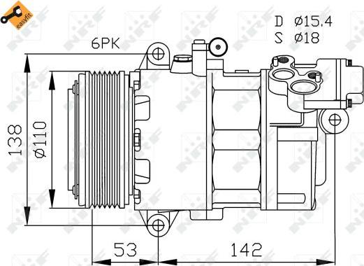 NRF 32184 - Компресор, кондиціонер autocars.com.ua