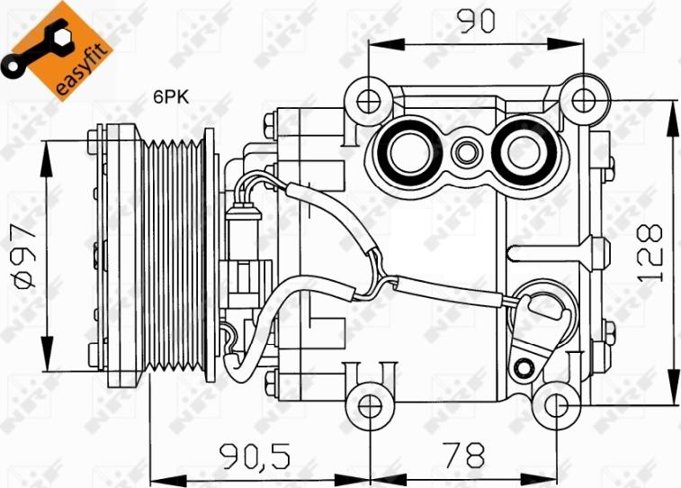 NRF 32199 - Компресор, кондиціонер autocars.com.ua