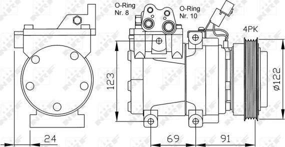 NRF  32205 - Компрессор кондиционера avtokuzovplus.com.ua