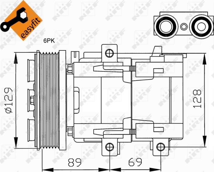 NRF 32212 - Компресор, кондиціонер autocars.com.ua