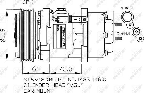 NRF 32217G - Компресор, кондиціонер autocars.com.ua