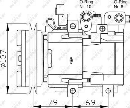 NRF  32223G - Компресор, кондиціонер autocars.com.ua