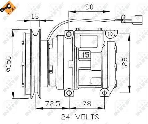 NRF 32243 - Компресор, кондиціонер autocars.com.ua