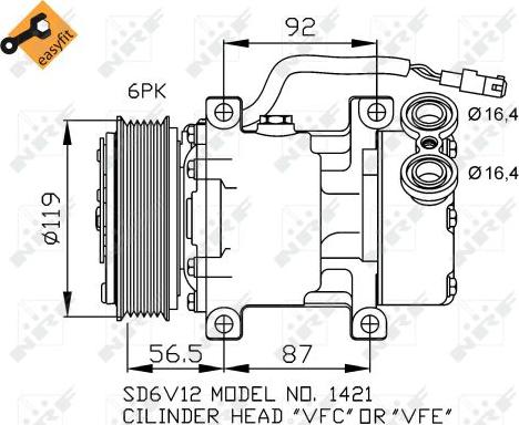 NRF 32244 - Компресор, кондиціонер autocars.com.ua