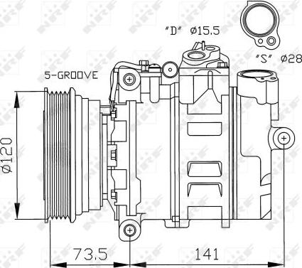 NRF 32261 - Компрессор кондиционера avtokuzovplus.com.ua