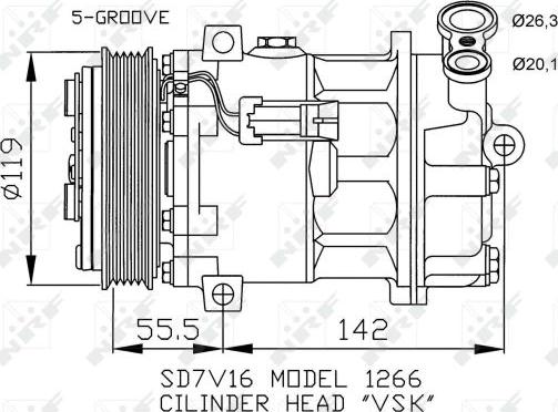 NRF 32269 - Компресор кондиціонера OPEL Vectra 1.8 02- вир-во NRF autocars.com.ua