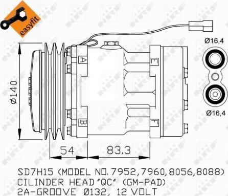 NRF 32274 - Компресор, кондиціонер autocars.com.ua