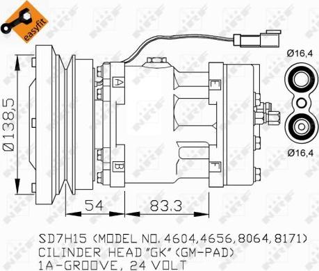 NRF 32281 - Компресор, кондиціонер autocars.com.ua