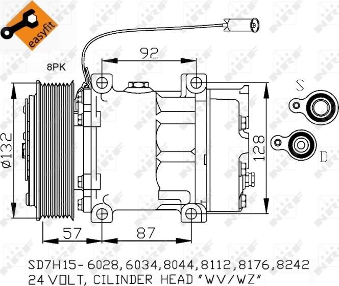 NRF 32412 - Компресор, кондиціонер autocars.com.ua