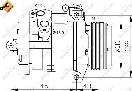 NRF 32432 - Компресор, кондиціонер autocars.com.ua