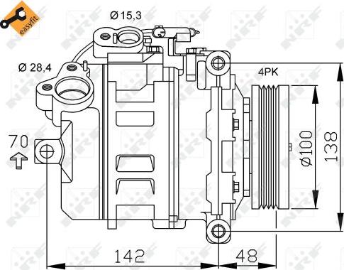 NRF 32433 - Компрессор кондиционера avtokuzovplus.com.ua