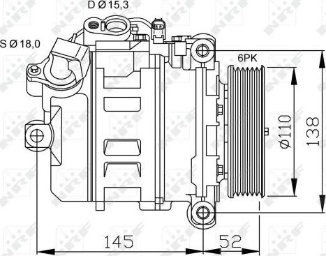 NRF 32435 - Компрессор кондиционера avtokuzovplus.com.ua