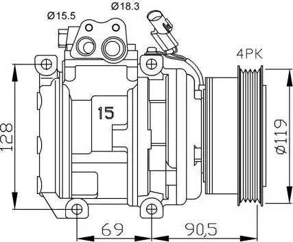 NRF 32438G - Компресор, кондиціонер autocars.com.ua