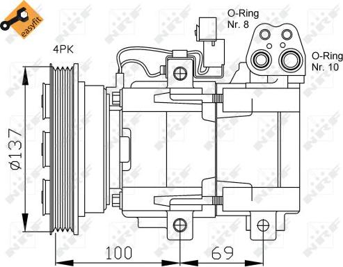 NRF  32444 - Компресор, кондиціонер autocars.com.ua