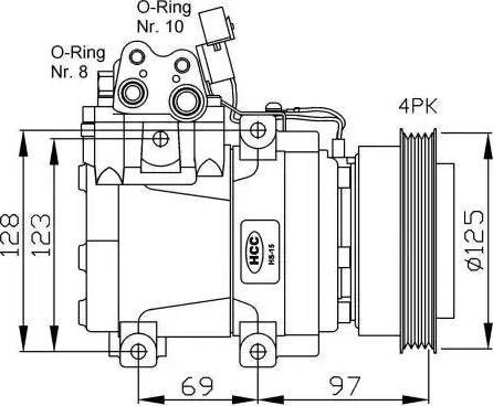 Koreastar KCPH-148 - Компресор, кондиціонер autocars.com.ua