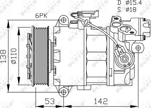 NRF 32463 - Компрессор кондиционера avtokuzovplus.com.ua