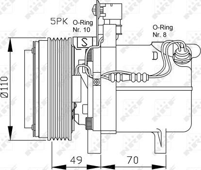 NRF 32490 - Компресор, кондиціонер autocars.com.ua